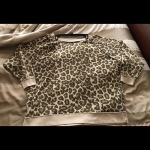 Free People Go To Get Leopard Sweatshirt Size L